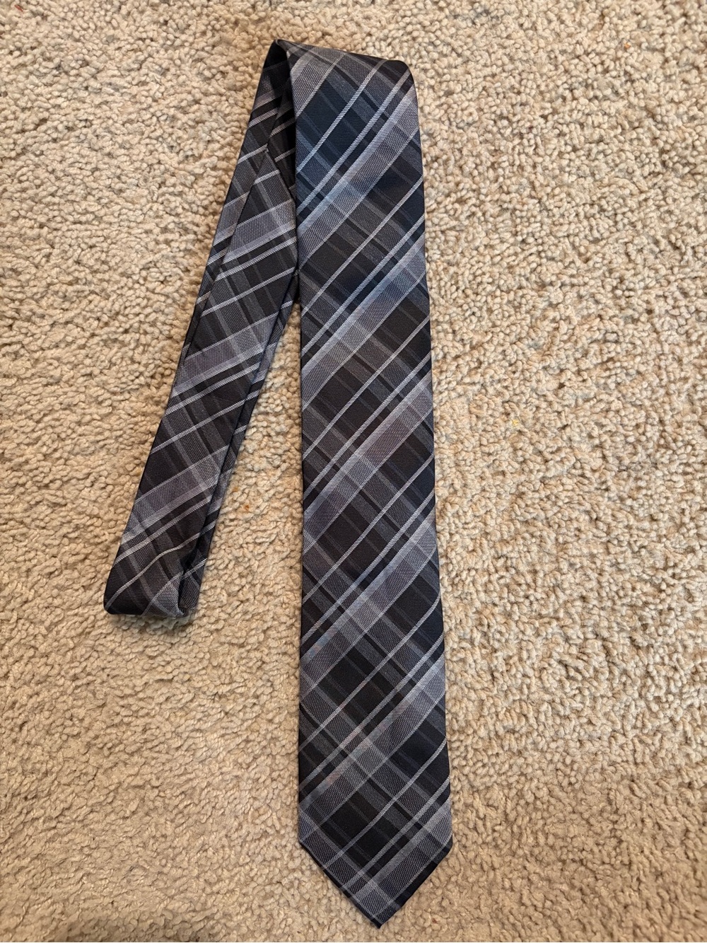 Men's Plaid Gray Tie - Calvin Kline